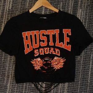 A graphic t never been worn crop top